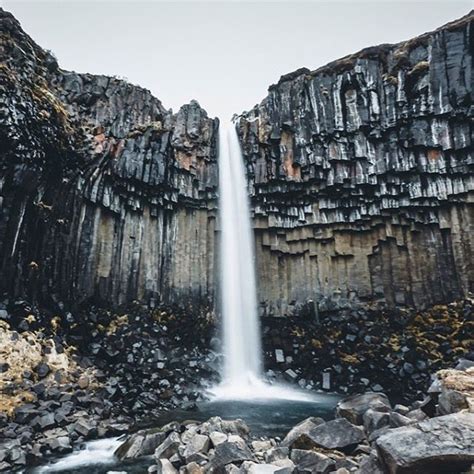 The Magical Waterfall Svartifoss Which Literally Translates To “black