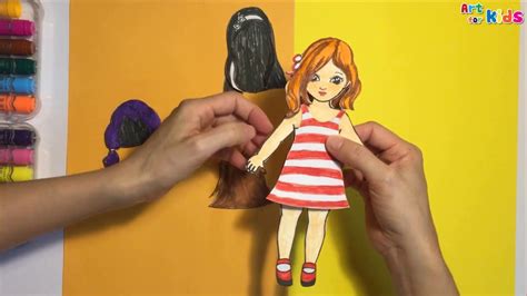 How To Make A Paper Doll How To Draw Hair For Paper Doll Art For