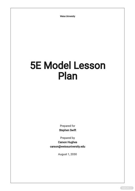 Lesson Plan Template 5 E Model The Ultimate Revelatio