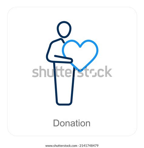 Donation Heart Donate Icon Concept Stock Vector Royalty Free