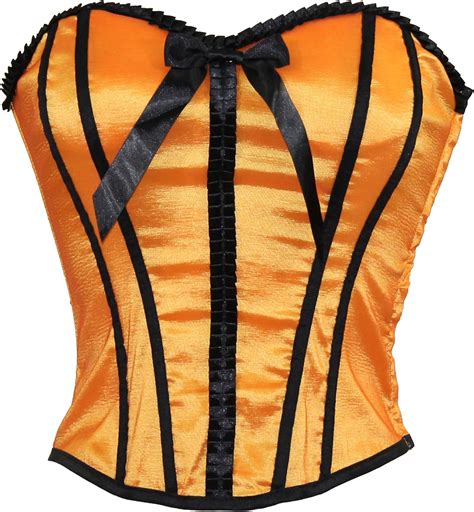 Lydia Orange And Black Slimming Corset With Adjustable Straps Small