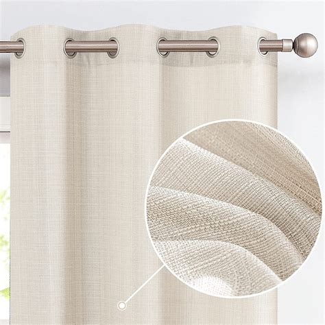 Curtain King Linen Textured Curtains 84 Inches Beige Bedroom Living