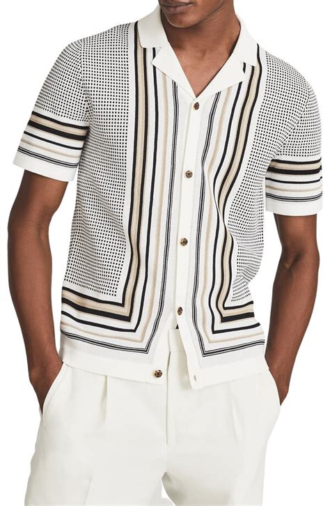 men s appleton stripe short sleeve knit button up shirt editorialist