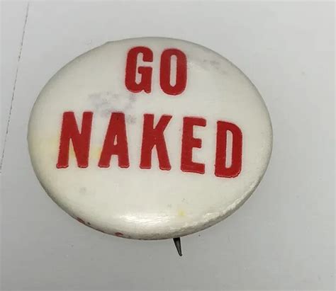Vintage Hippie Counter Culture Naked Peace Love Freedom Button Pin
