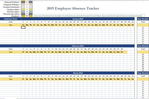 6 Absence Tracker Sample Templates