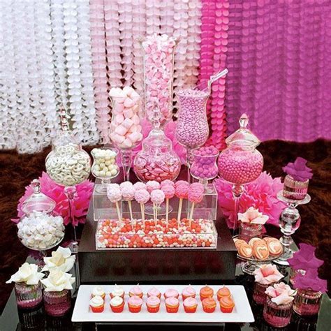 Pink Candy Buffet Mesas De Sobremesa Cor De Rosa Casamento Roxo E