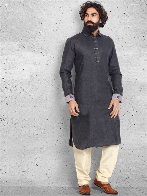 linen cotton black pathani suit fashion suits for men pathani kurta men designer suits for men