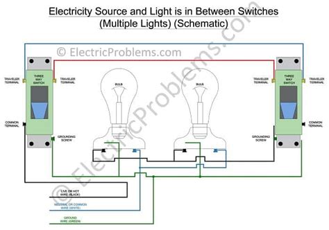 How To Wire A 3 Way Switch With Multiple Lights Electric Problems Electrical Projects