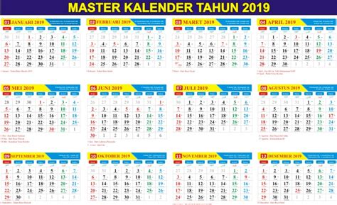 Download Kalender 2019 Excel Indonesia Lengkap Dengan Hari Libur