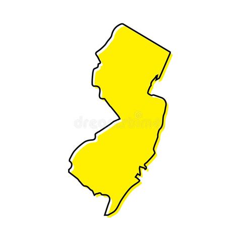 Simple Outline Map Of New Jersey Is A State Of United States St Stock