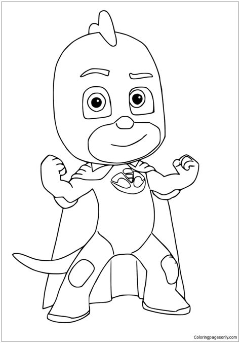 Gekko From Pj Masks Coloring Page Free Printable Coloring Pages Gecko