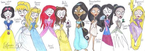 Tim Burton Style Disney Princesses Princesas