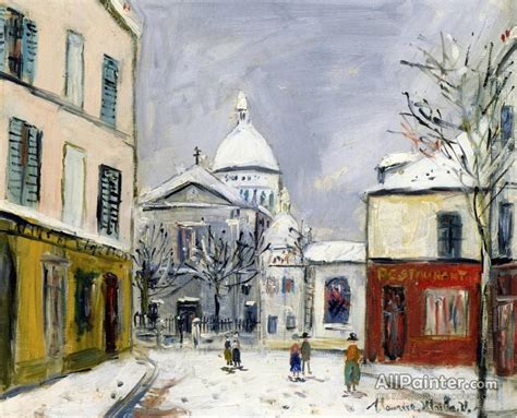 Maurice Utrillo Sacre Coeur In The Snow Oil Painting Reproductions For