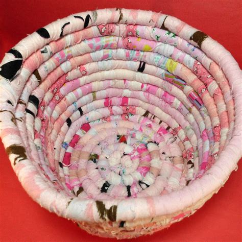 Pink Coiled Fabric Basket By Mamacateyes On Etsy
