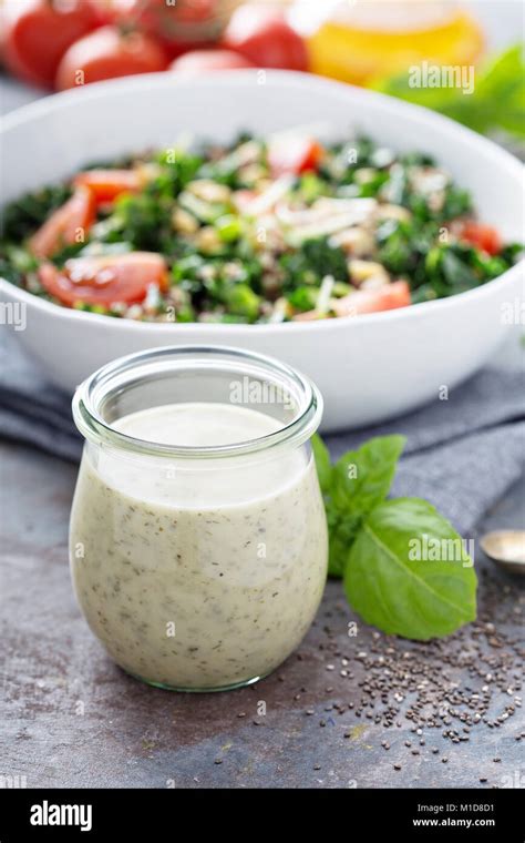 Chia Seed Salad Dressing Stock Photo Alamy