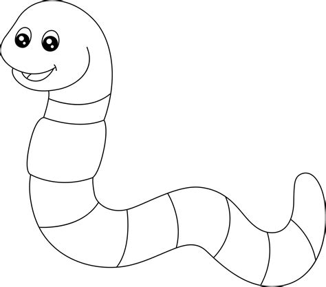 Worm Coloring Page Isolated For Kids 5162762 Vector Art At Vecteezy
