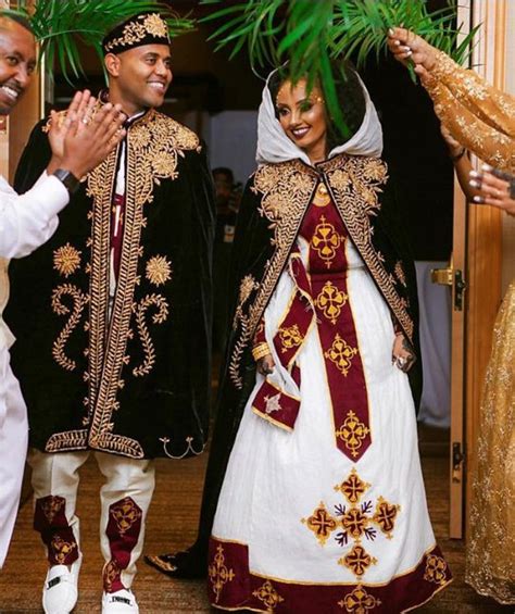 Clipkulture Couple In Habesha Kemis Traditional Attire For Melsi Wedding