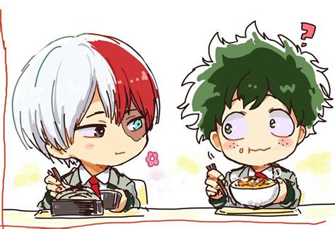 Todoroki Shouto And Midoriya Izuku Chibi My Hero Academia