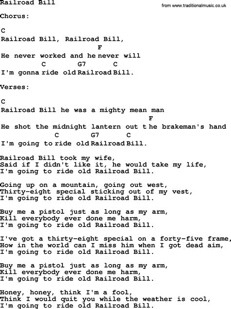 Top 1000 Folk And Old Time Songs Collection Railroad Bill Lyrics