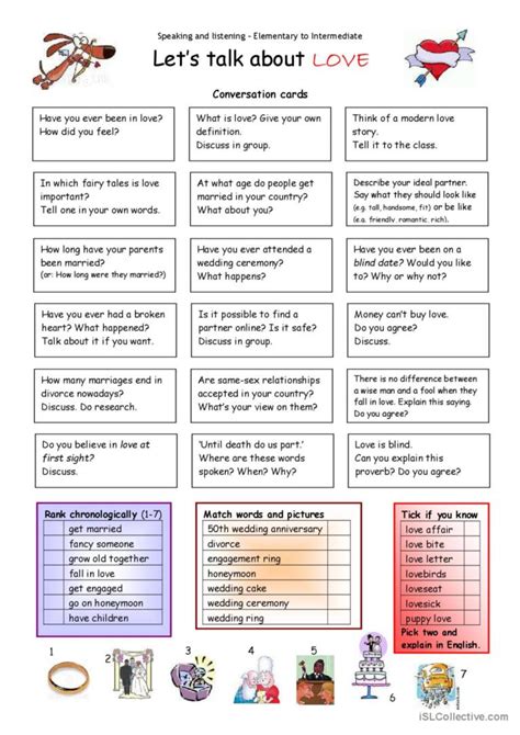 Lets Talk About Love English Esl Worksheets Pdf And Doc
