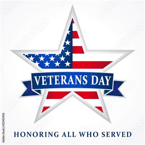 Veterans Day Usa Star Ribbon White Veterans Day Honoring All Who
