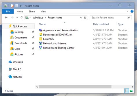 Add Recent Items To Left Pane Of File Explorer In Windows 10