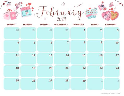 52 February 2024 Calendars Free Pdf Printables