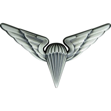 Army Foreign Jump Wing Lithuania Pin On Badges Silver Oxide