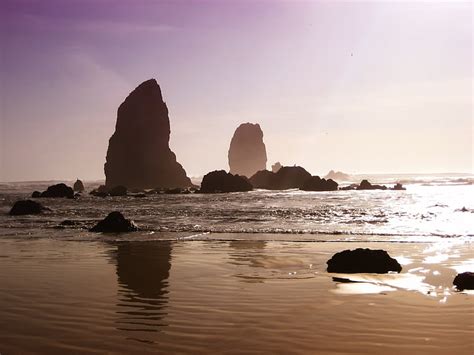 Free Photo Oregon Beach Sand Rocks Formations Sky Sea Ocean