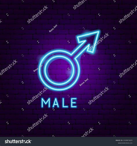 Male Gender Neon Label Vector Illustration Stock Vector Royalty Free 2120873672 Shutterstock