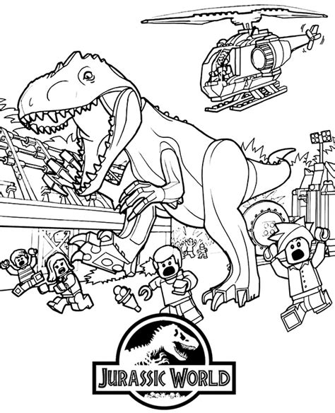 Printable Lego Jurassic World Coloring Pages Mytecharity