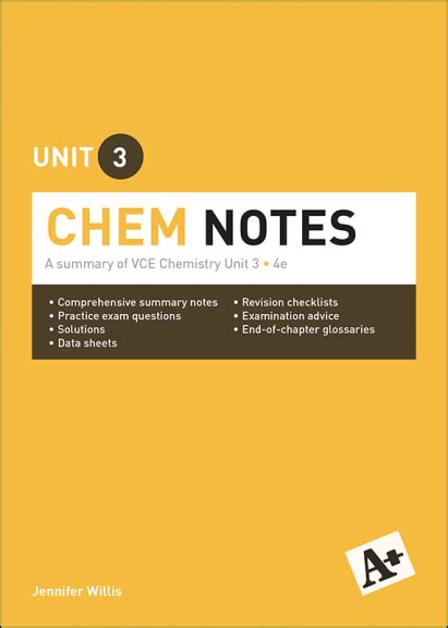 Buy Book A Chem Notes Vce Unit 3 4e Lilydale Books
