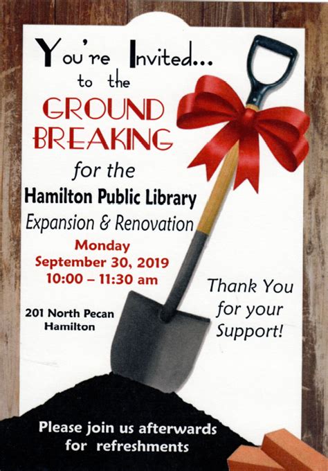 Groundbreaking For The Hamilton Public Library Expansion And Renovation