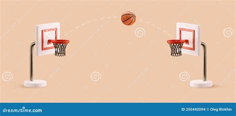 3d Vector Cartoon Basketball Field Design Elements Basketball Hoops