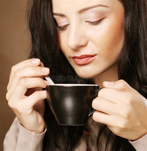 Woman Drinking Coffee Stock Photo Image Of Closeup Lifestyle 38821532