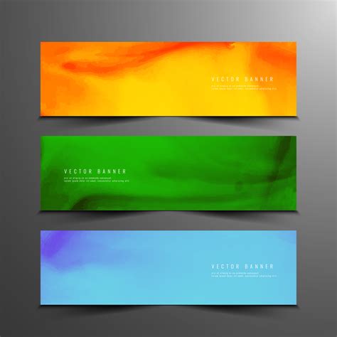 Abstract Colorful Watercolor Modern Banners Set 256225 Vector Art At