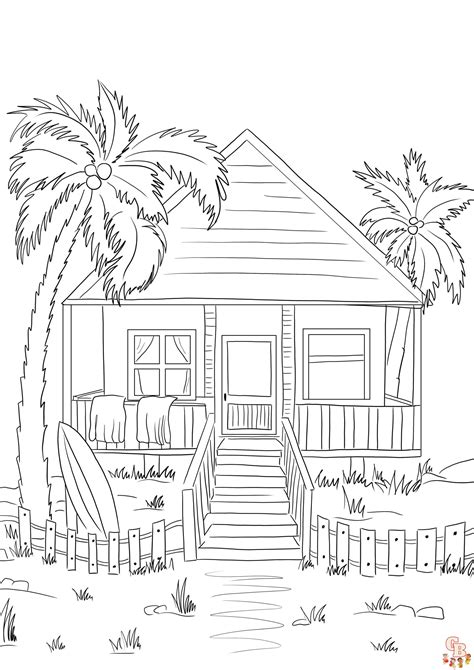 Enjoy Your Summer With Beach House Coloring Pages