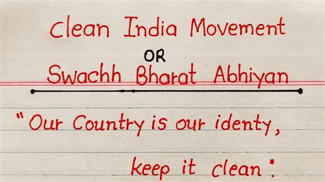 Clean India Movement Essay Writing Swachh Bharat Abhiyan Essay Writing