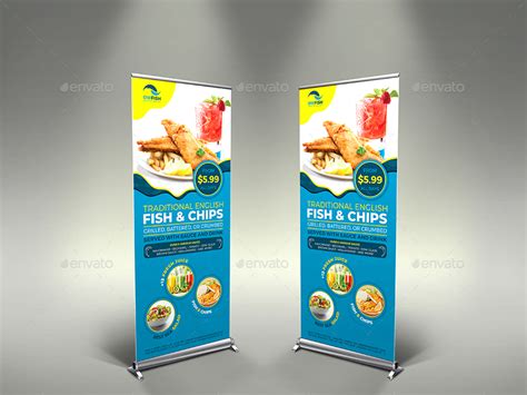Classic fish and chips are one of britain's national dishes. Fish and Chips Restaurant Signage Banner Roll Up Template ...