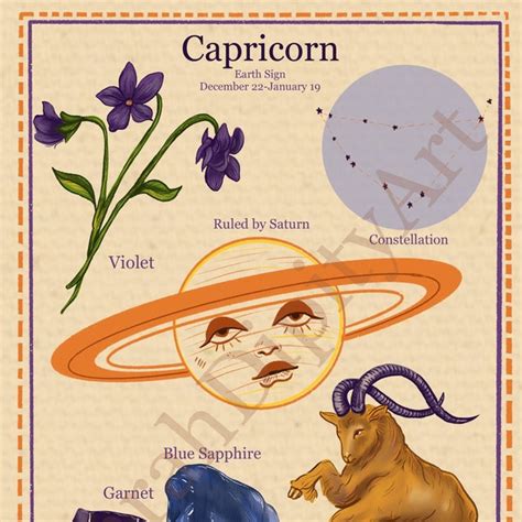 Zodiac Astrology Vintage Style Poster Etsy