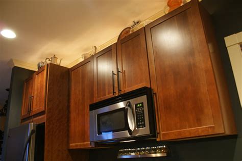 Rope Lights Above Cabinets In Kitchen