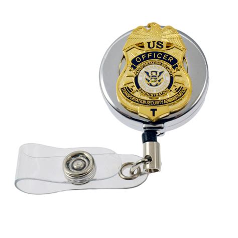 Tsa Officer Mini Badge Retractable Id Holder Reel Transportation