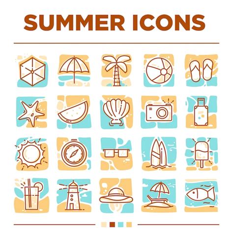 Summer Icon Sets Unique Vector Premium
