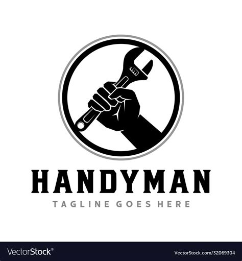 Handyman logo handyman service logo design Vector Image
