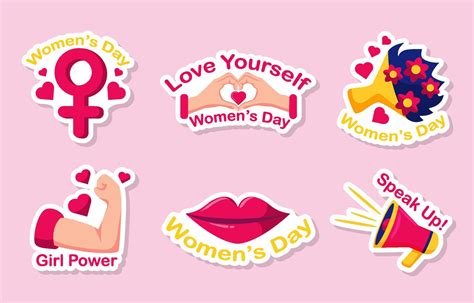 International Womens Day Sticker Collection 5372960 Vector Art At Vecteezy