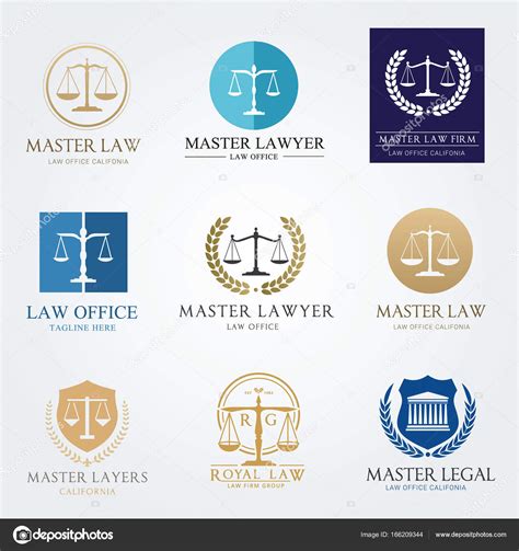 Law Firm Logo Icon Vector Design Lawyer Logo Design Set — Stock Vector