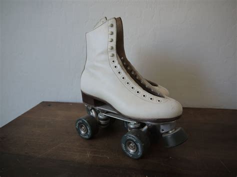 Vintage Riedell Roller Skates White Leather High Top Riedell Roller