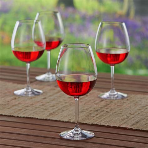 The Advanced Impervious Stemmed Red Wine Glasses Hammacher Schlemmer