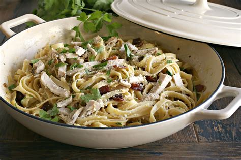 karboˈnaːra) is an italian pasta dish from rome made with egg, hard cheese, cured pork, and black pepper. Chicken Carbonara