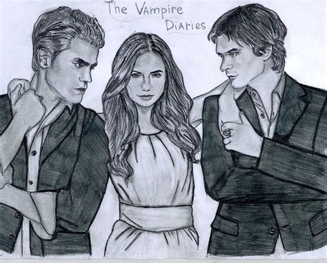 The Vampire Diaries Tv Show Fan Art The Vampire Diaries Drawing